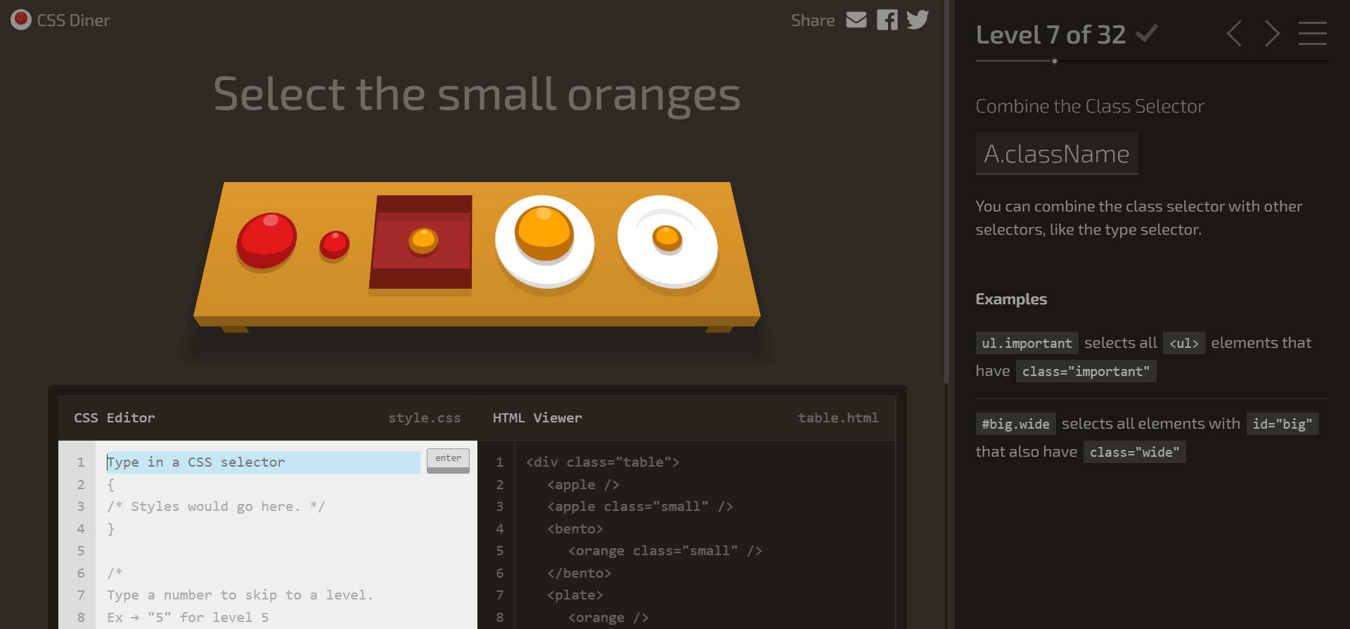 css-dinner-game
