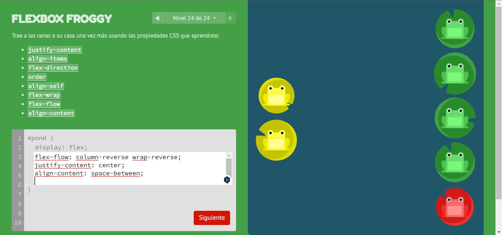 flexbox-froggy-game